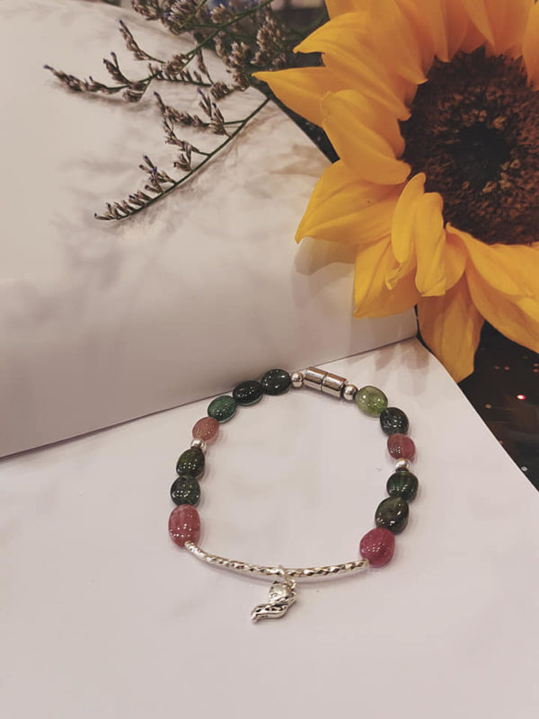 Vòng tourmaline mix bạc