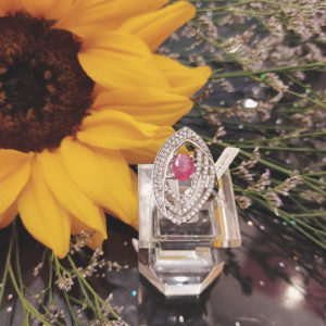 Nhẫn bạc đá ruby