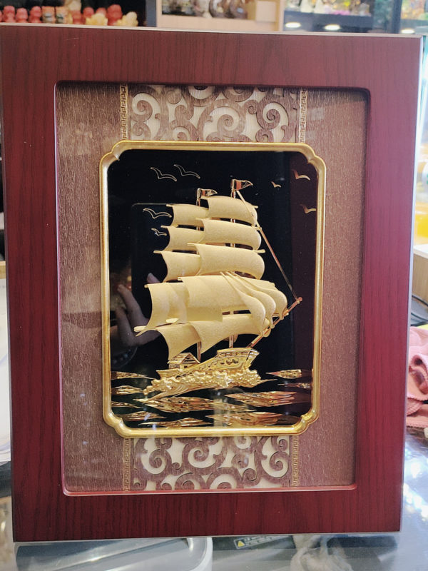 Tranh thuyền buồm vàng 24k