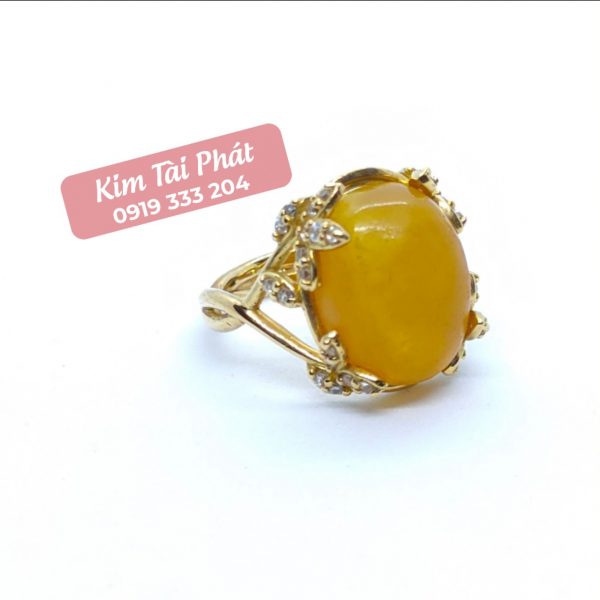 Nhẫn vàng hổ phách